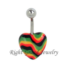 Women Hot Heart Shaped Navel Piercing Navel Belly Ring